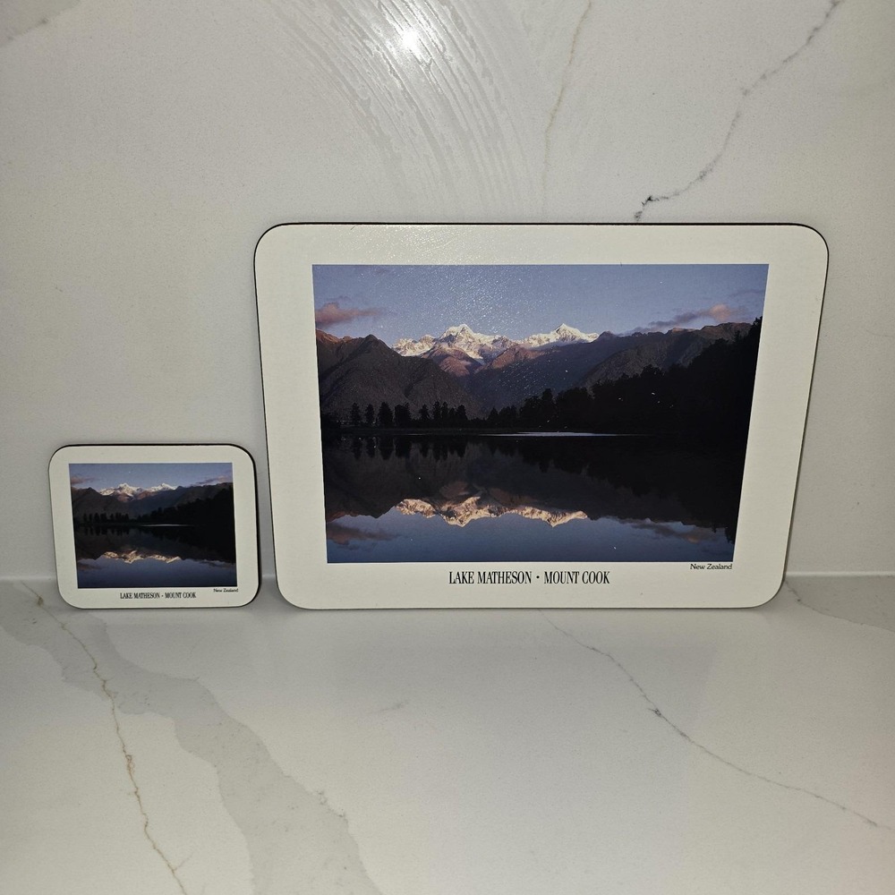 Vintage Jason NZ Placemats & Coasters Set New Zealand Landscape Decor 6 People